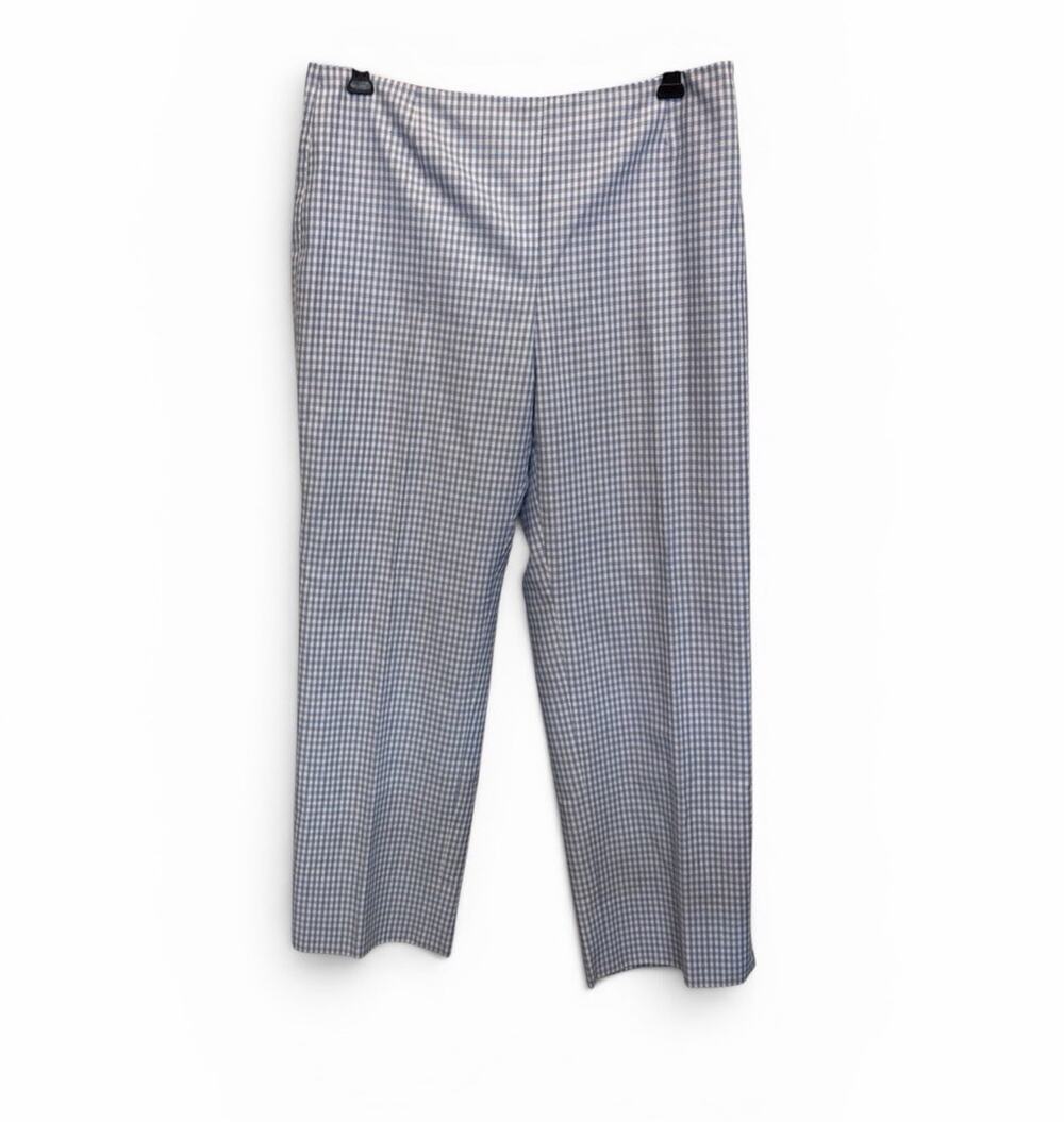 Brooks Brothers Cotton Supima Gingham Check Pants Slacks Crop Women’s 8 Blue NWT